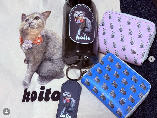 【サビ猫】本革ミニ財布 | お迎え記念とお母様への誕生日プレゼントに!親子でお揃いの2点(こいとちゃん)