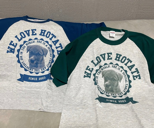 【雑種】ラグランTシャツ | ドッグランやお散歩のお供に、愛犬とのお出かけへ（ほたてちゃん）