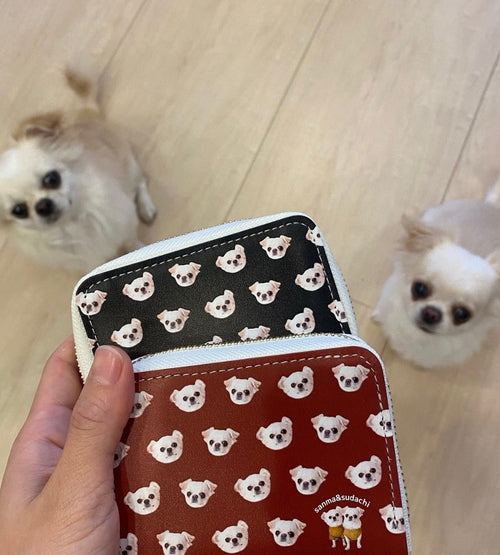 【チワワ】本革ミニ財布 | はじめてのうちの子グッズに、スマートキーケースとそろえて（さんまくん・すだちくん）
