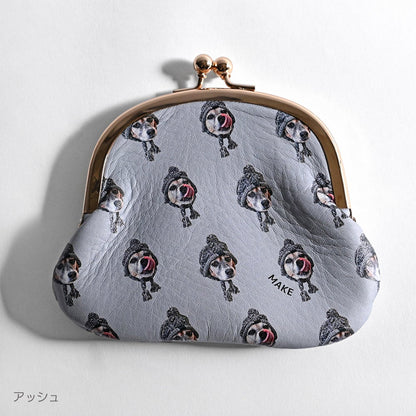 本革がま口小銭入れ